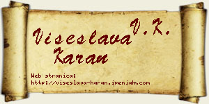 Višeslava Karan vizit kartica